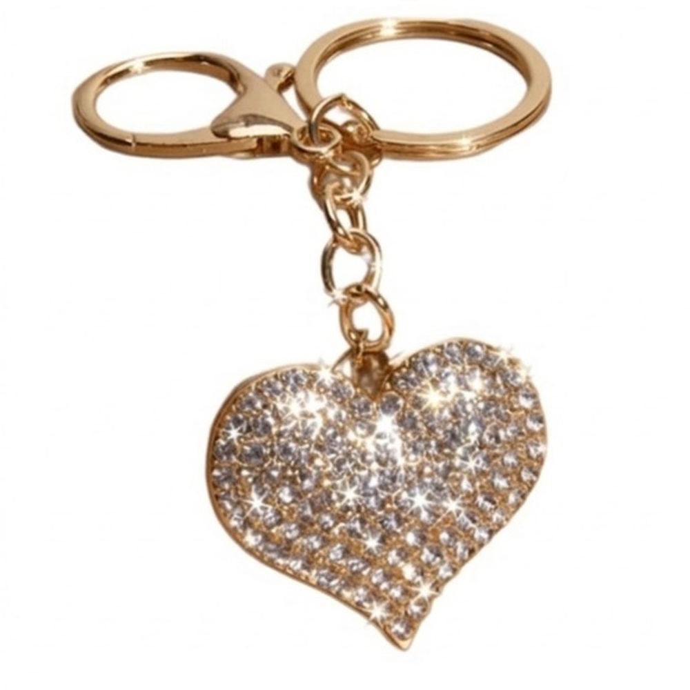 Gold-Tone Shimmering Crystals Key Chain and Bag Charm